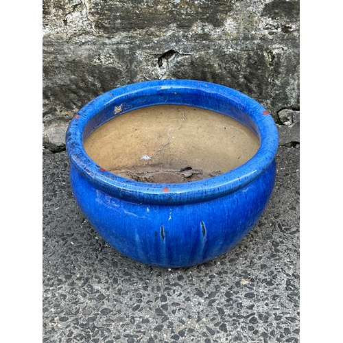 24 - large blue glazed plant pot
44cm diameter