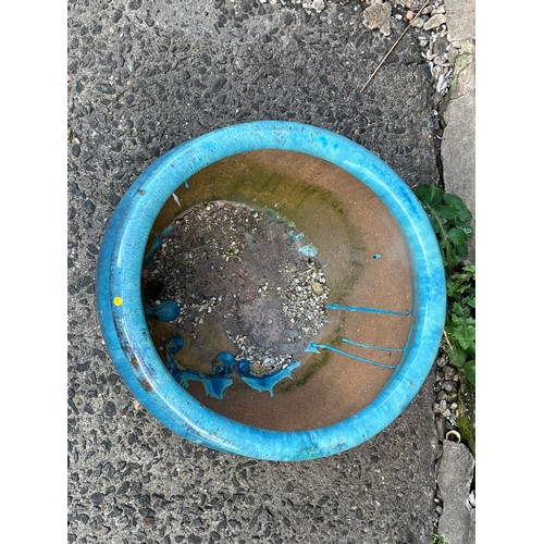 25 - a large blue glazed plant pot
44cm diameter