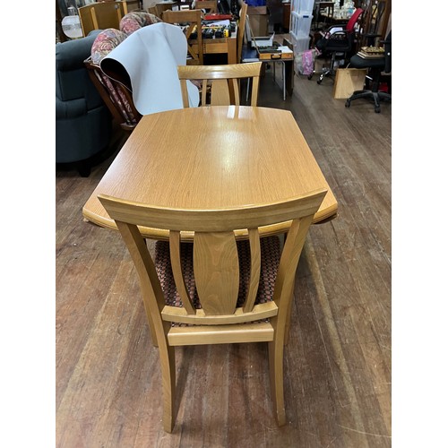 104 - solid wood table & 2 chairs