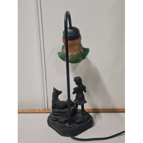 28 - art deco reproduction lamp in bronze style with tulip shade
42cm h