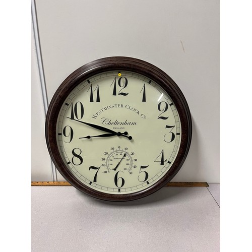 42 - large westminster clock with temperature gauge
56cm diameter