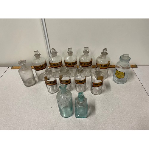 46 - selection of vintage apothecary/chemist bottles