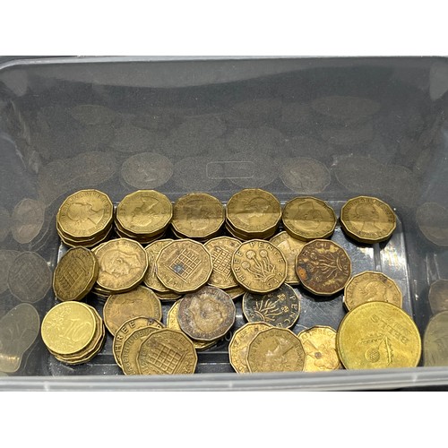 148 - vintage one pound notes &  tub of coins