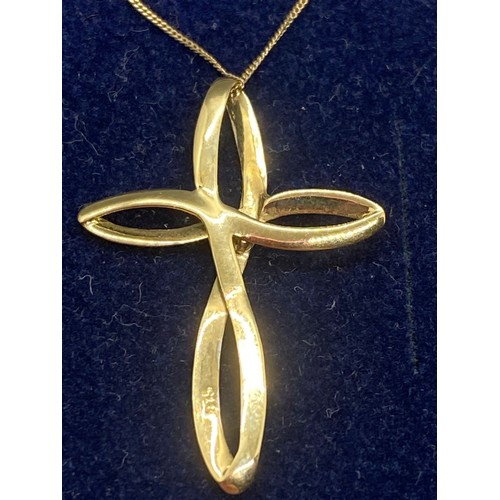 38 - 9ct gold chain & cross