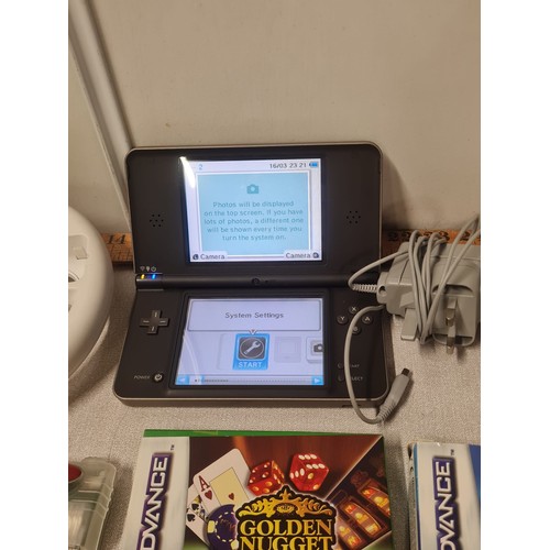 72 - nintendo dsi xl plus games along with wii games, gameboy advance games etc