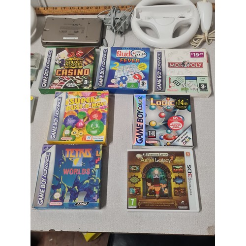 72 - nintendo dsi xl plus games along with wii games, gameboy advance games etc