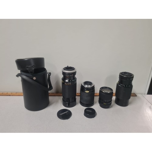 170 - 4 camera lenses to include Canon, Vivatar, Cosina & Tamron