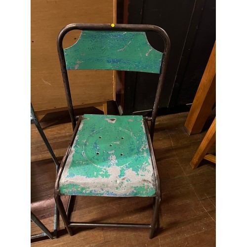 226 - 3 Vintage Industrial stacking chairs