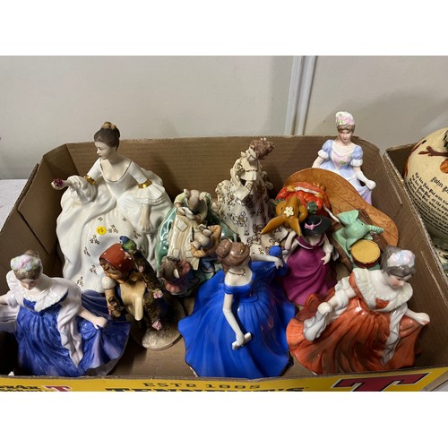 254 - Large collection of figurines to include Royal Doulton, Hummel, (some as found) 19 items