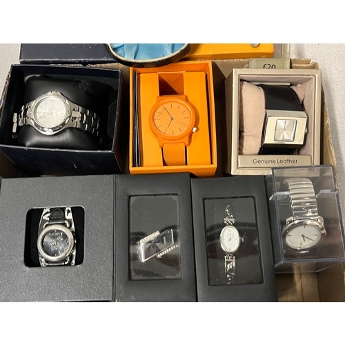 7 - box of assorted watches mainly boxed