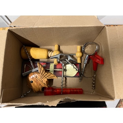 103 - Box of vintage corkscrews & bottle openers.