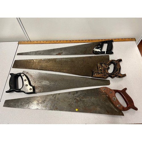 327 - Saws- Sanovic ripsaw, Panelsaw, Crosscut & a Spear & Jackson lance tooth saw.