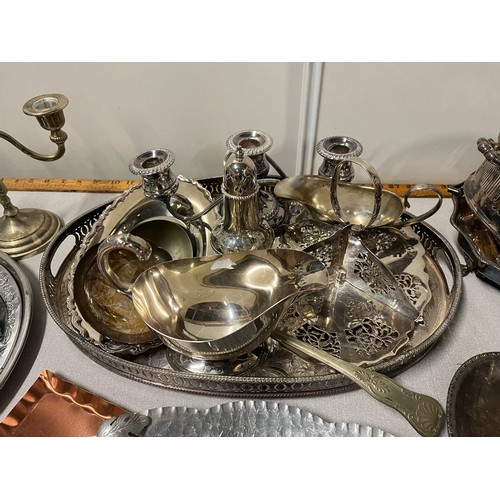 348 - Large selection of EP ware to include trays & candelabra etc