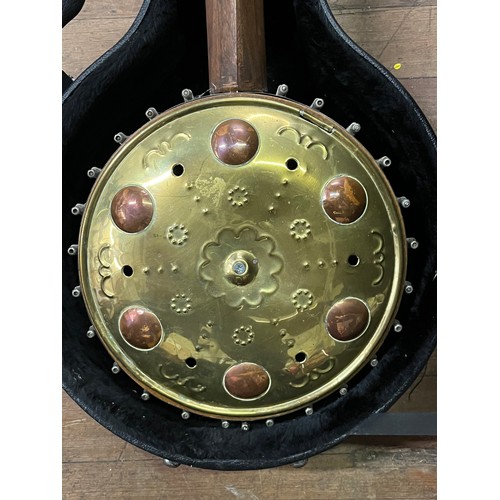 241 - Decorative Banjo with hard case.