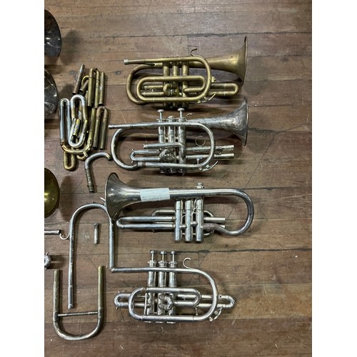 242 - Selection of brass section part instruments to include trumpet, Boosey & Hawkes etc.