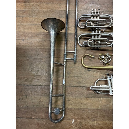 242 - Selection of brass section part instruments to include trumpet, Boosey & Hawkes etc.