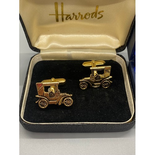 71 - 3 pairs of cufflinks to include vintage 9ct gold & silver pair