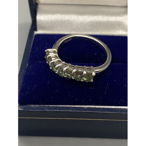 94 - silver gem set ring & silver bangle