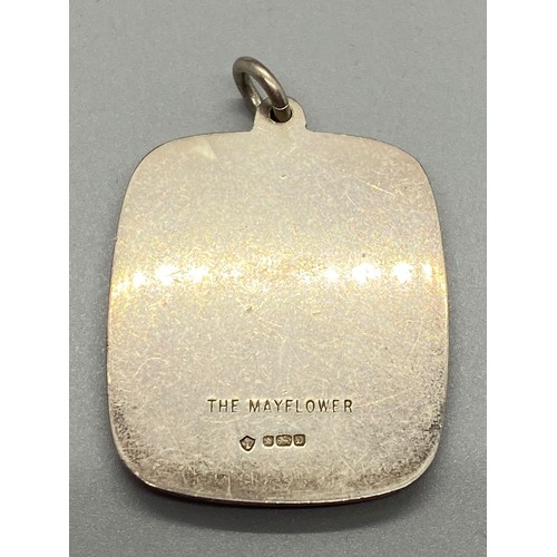 182 - silver hallmarked mayflower pendant
