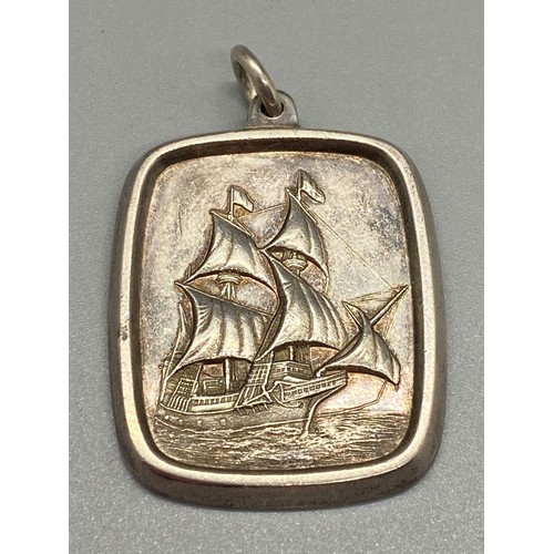 182 - silver hallmarked mayflower pendant