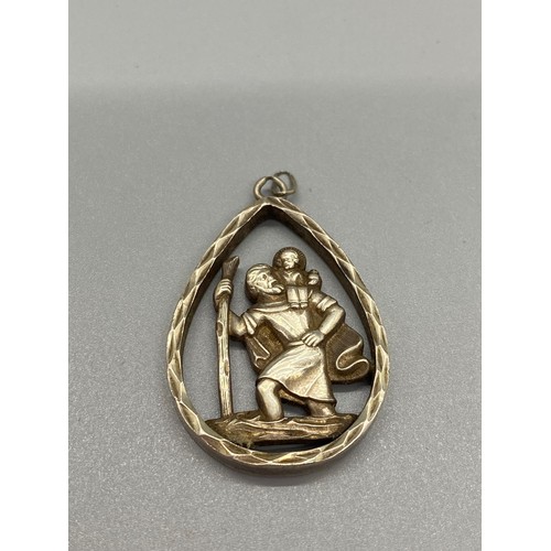 185 - large silver hallmarked St Christopher pendant
