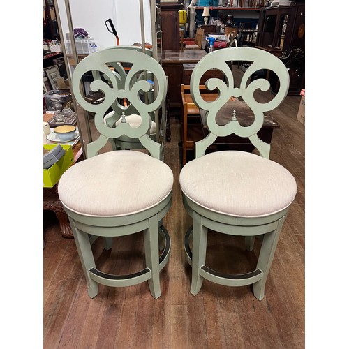 2 - a pair of high back swivel stools