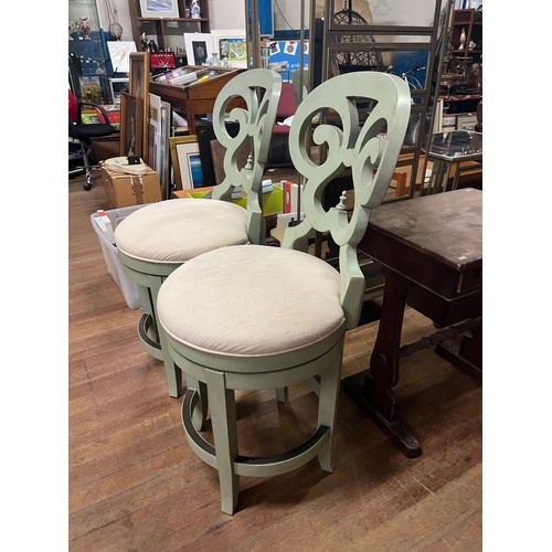 2 - a pair of high back swivel stools