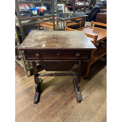 512 - Antique sewing table with pull out storage.