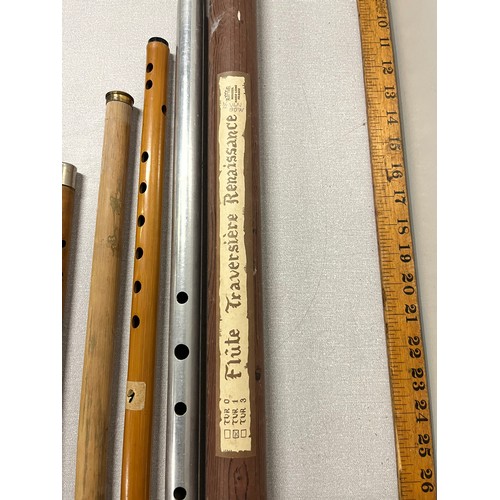 517 - Selection of flutes to include middle eastern & tin whistle etc.