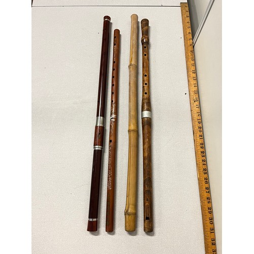 519 - 4 x vintage flutes to include Irish rosewood F flute