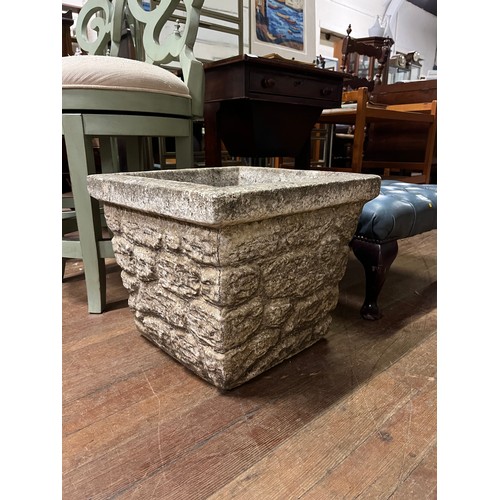 509 - Large vintage brick effect stone planter
43cm x 43cm x 37cm