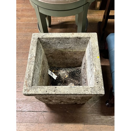 509 - Large vintage brick effect stone planter
43cm x 43cm x 37cm