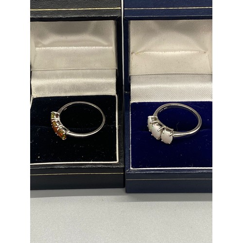 91 - 2 silver gem set rings