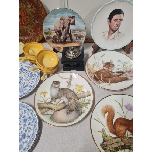 435 - Selection of misc to include Clogs from 1944, Carlton ware & Elephant trinket dish.