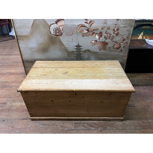 73 - Larger Victorian pitch pine storage box.
104cm x 54cm x 46cm