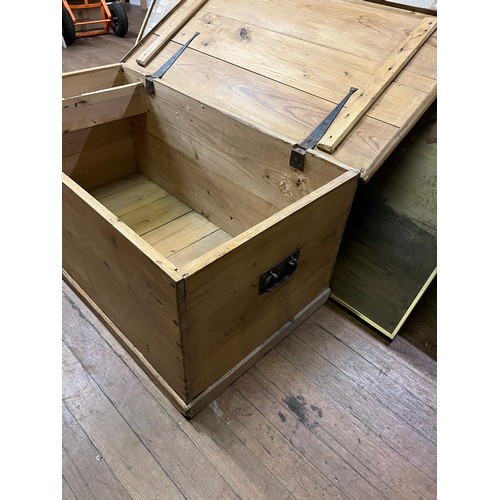 73 - Larger Victorian pitch pine storage box.
104cm x 54cm x 46cm