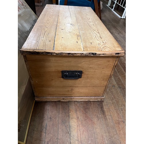 73 - Larger Victorian pitch pine storage box.
104cm x 54cm x 46cm