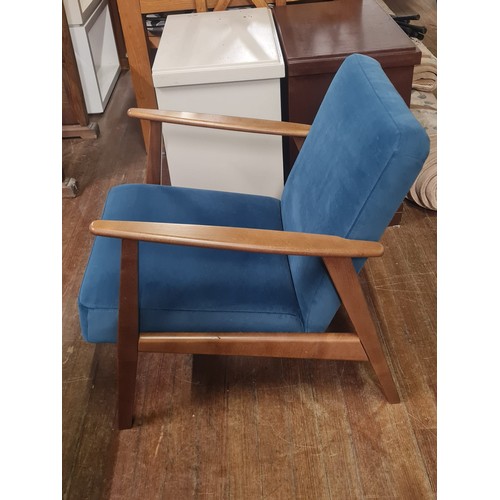 105 - Modern contemporary style teak upholstered chair