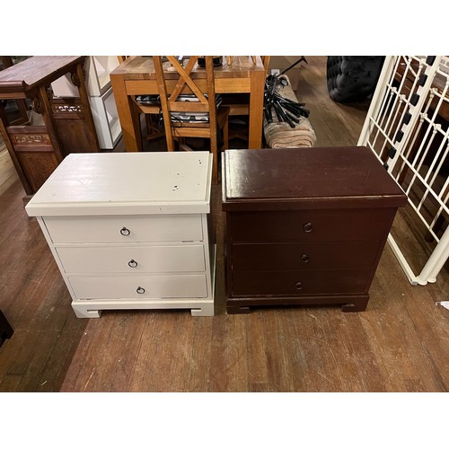 151 - 2 solid wood 3 drawer chests.