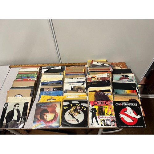 141 - Selection of single records/45s to include Ghostbusters & Marillion & Eddie Grant etc.