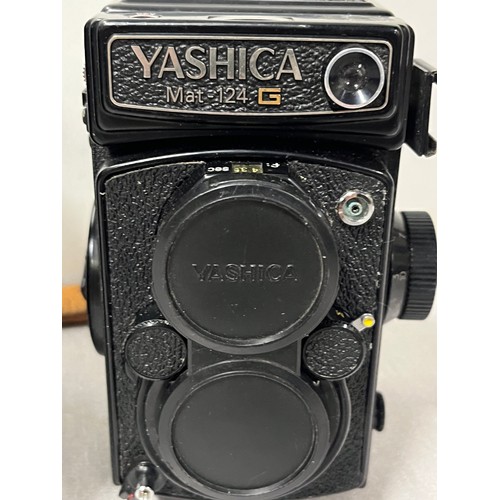 159 - Yashika Mat-124G twin lens camera with hard case.