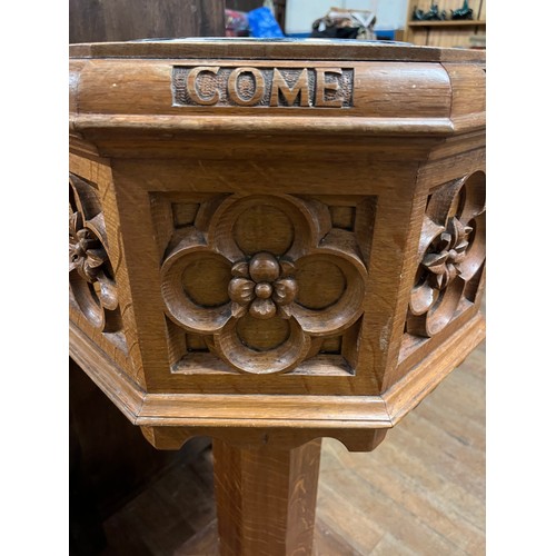 2 - large carved oak baptismal font