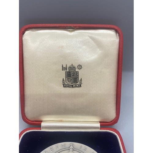 8 - Silver 1937 george vi silver coronation medal/coin in box engraved by P.metcalfe