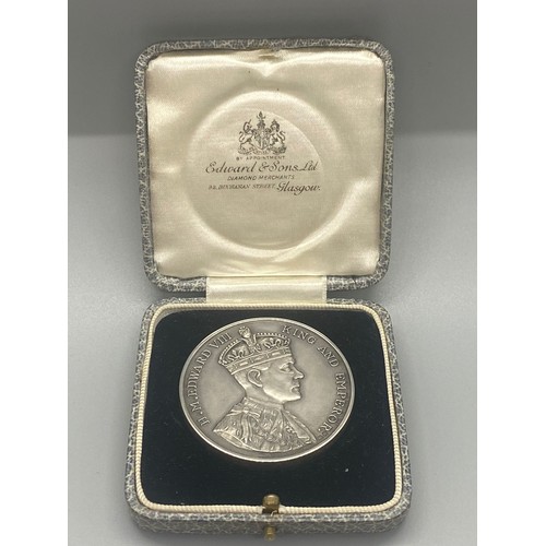 43 - Rare hallmarked silver medal stamped , birth 23rd june 1894, coronation 1937, prince of wales etc in... 