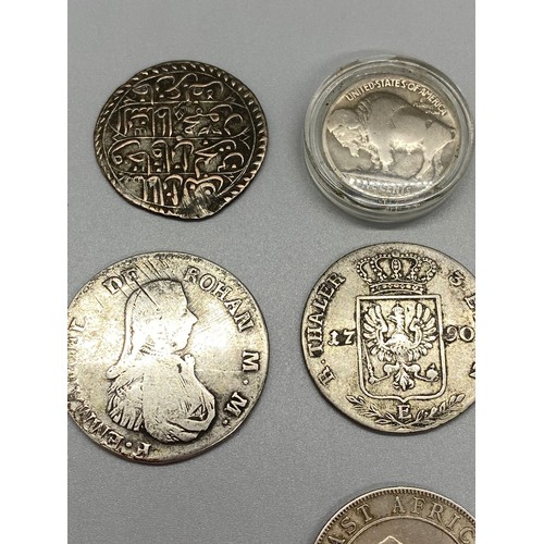 62 - collection of old world struck coins 1790 germany 1/3 thaler , friedrich wilhem ii, 8 kharub tunisia... 