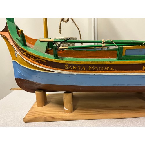 57 - large wooden fishing vessel on stand (santa monica)