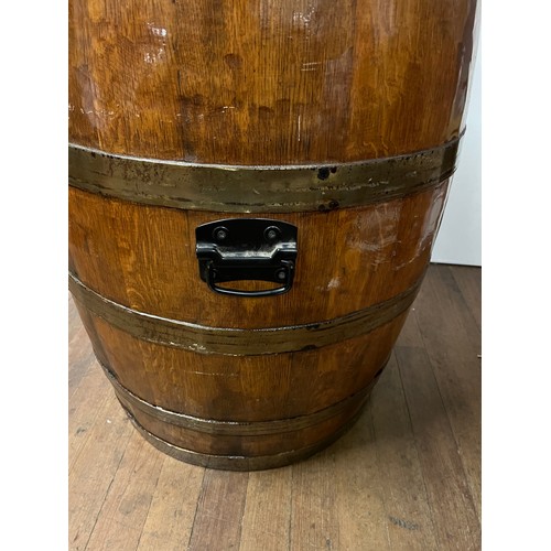 81 - Scottish whisky 2 handled barrel with resin top & bottle lids.