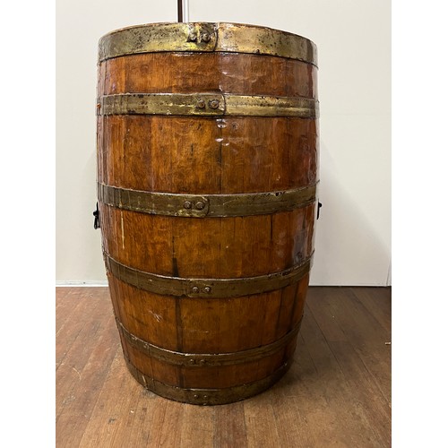 81 - Scottish whisky 2 handled barrel with resin top & bottle lids.