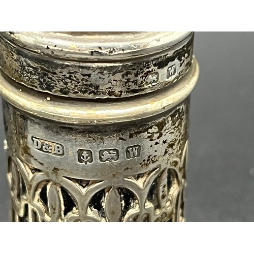 118 - a pair of hallmarked silver table salts with glass inserts