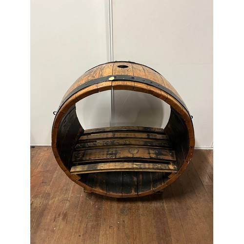 86 - large log holder made from scottish whisky barrel